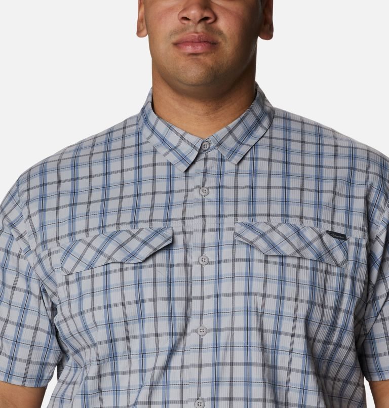 Men's Columbia Silver Ridge Lite Plaid Short Sleeve Shirts Navy | Plus Size CA-NC06A